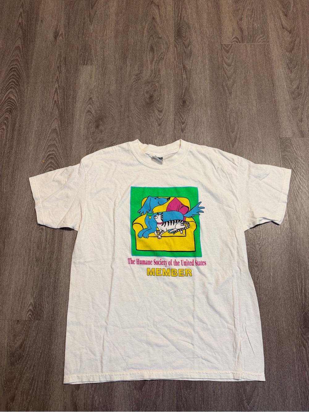 Vintage The Humane Society of the United States Member Animal Tee Medium